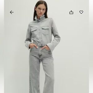 New H&M Grey Midrise Straight Leg Jeans Cotton Size 2